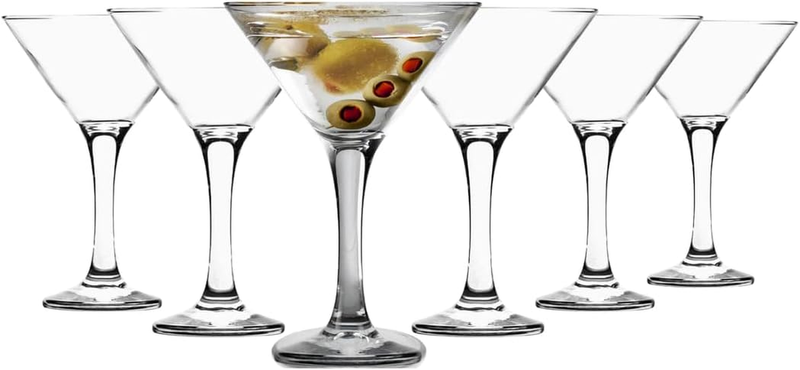 Martini Glasses Set 6 PCS, Elegant Clear Glass Cocktail Cups for Martinis, Marga