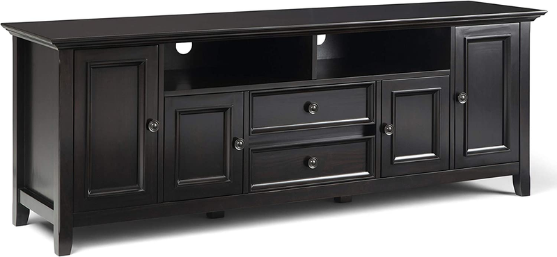 Amherst Solid Wood TV Media Stand, 72 Inch Wide, Transitiona