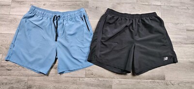 New Balance Reebok Mens Active Shorts Lot of 2 Sz XL Black Blue