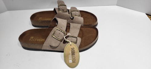 新品 OLD MOUNTAIN RAKUDA camel WHITE MOUNTAIN Women's Helga Double Buckle Flat Sandal Light