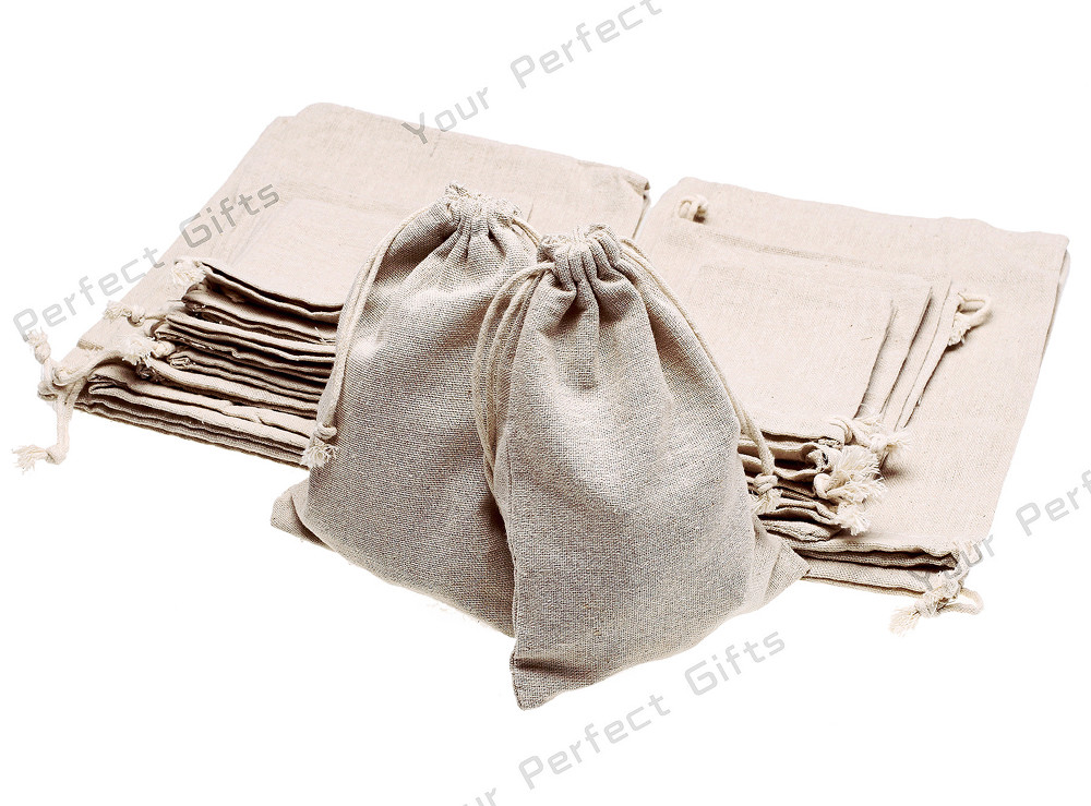 Lot of 25/50/100 Wedding Hessian Burlap Jute Favor Gift Bags Drawstring Pouch