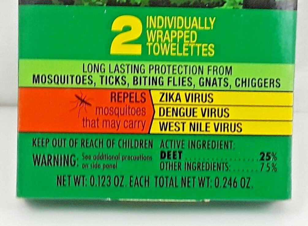 OFF! Deep Woods Insect Repellent 26 Towelettes Mosquito Tick Chigger Gnat 2 Pack