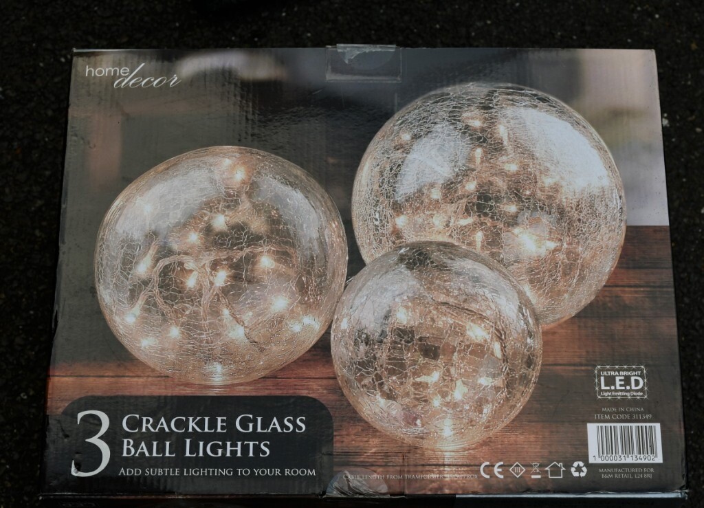 Set of 3 Crackle Glass Ball Lights in Stevenage, Hertfordshire Gumtree