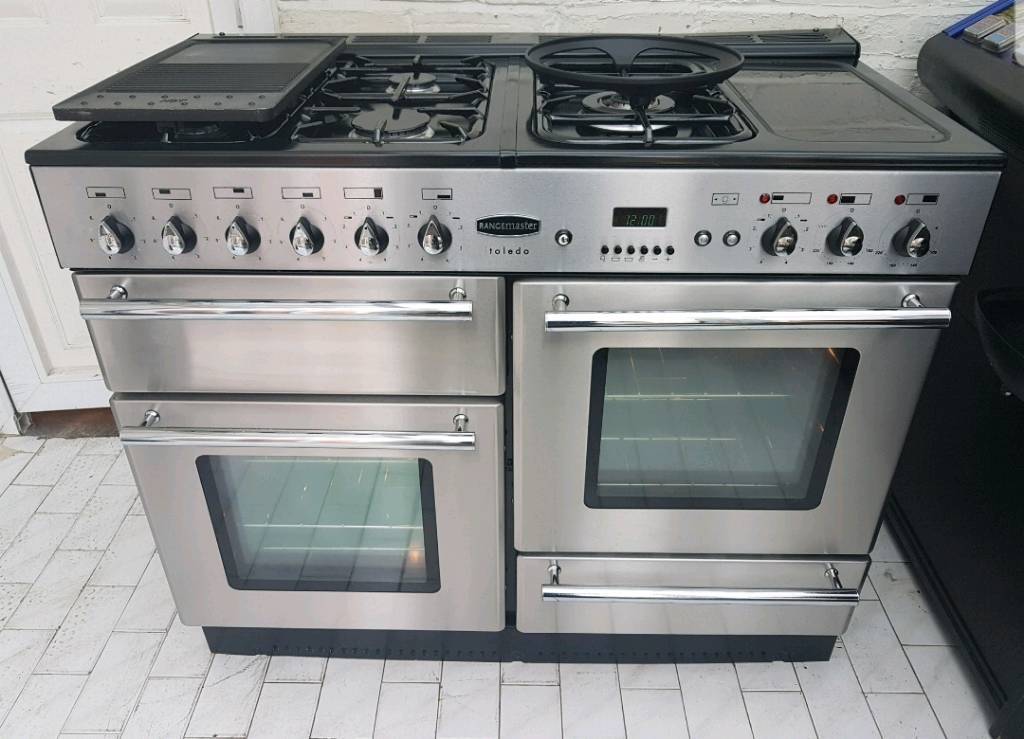 Rangemaster Toledo 110 Dual Fuel Range Cooker in Stainless Steel 110CM