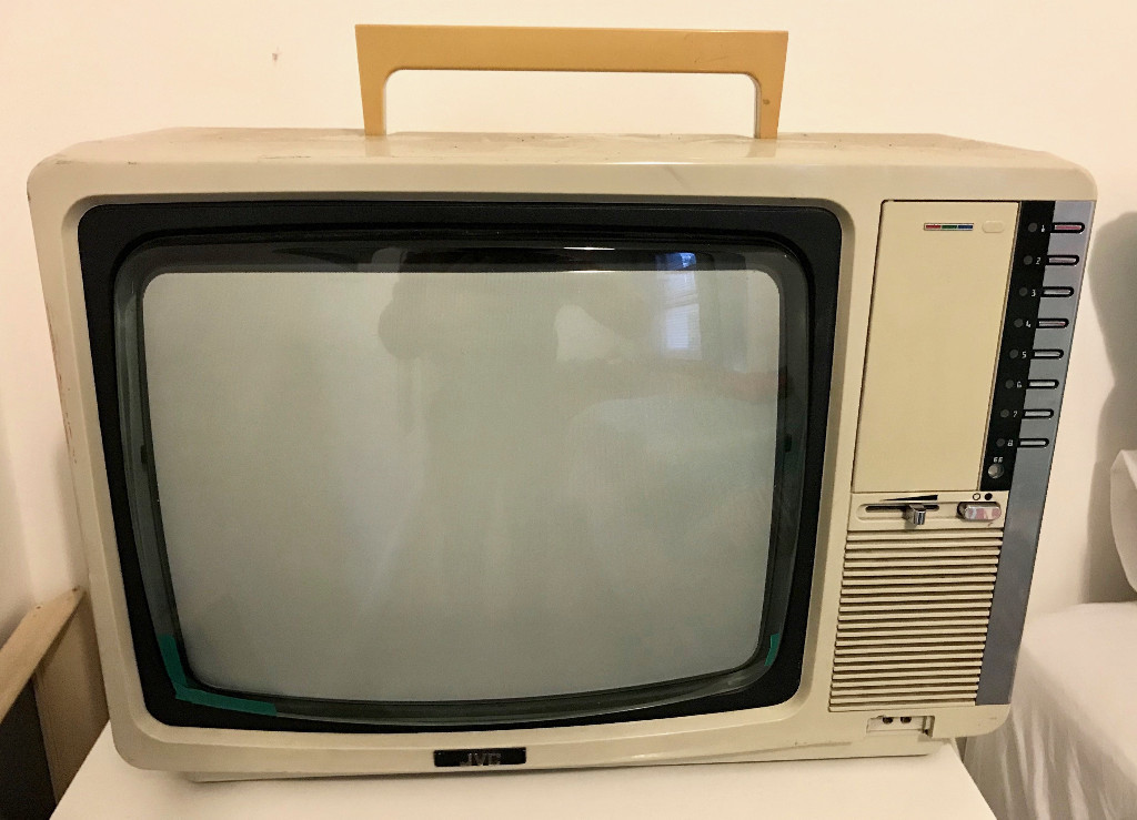 Vintage 70s or 80s JVC portable television in working order retro TV