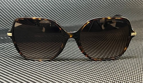 Pre-owned Tiffany & Co . Tf4191 80153b Brown Havana Brown Women's 57 Mm Sunglasses