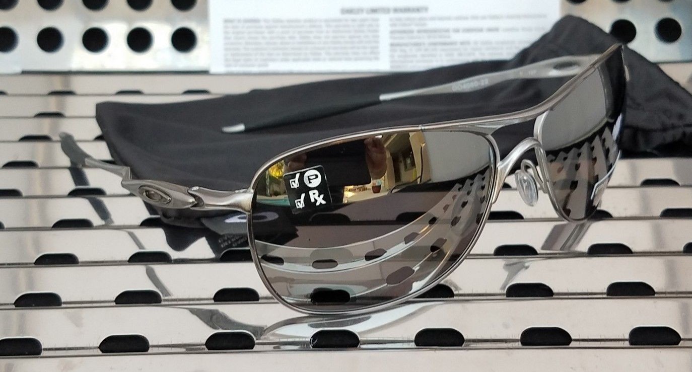 Pre-owned Oakley Crosshair Aviator Sunglasses 4060-2261 Lead W / Prizm Black Polarized