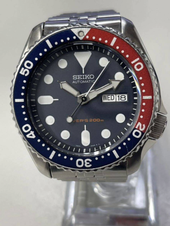 時計 seiko SKX009K (7S26-0020) pepsi SEIKO SKX009 7S26-0020 Divers 200m Pepsi Bezel Automatic