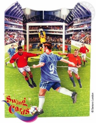 Santoro London Soccer Game 3D Swing Card Greeting Card Free Ship NIP SSC62