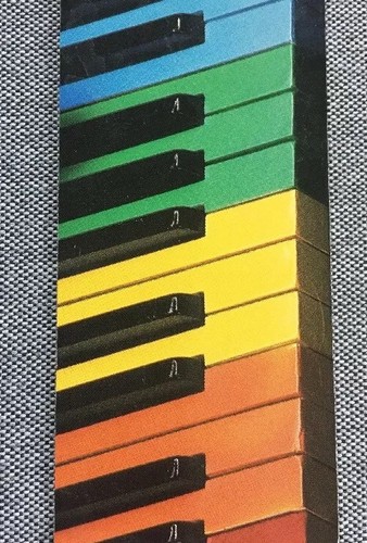 Vintage Piano Hallmark Bookmark, Rainbow