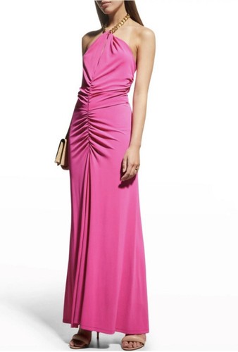 NWT $598 Veronica Beard Reze Jersey Chain Halter-Neck Ruched