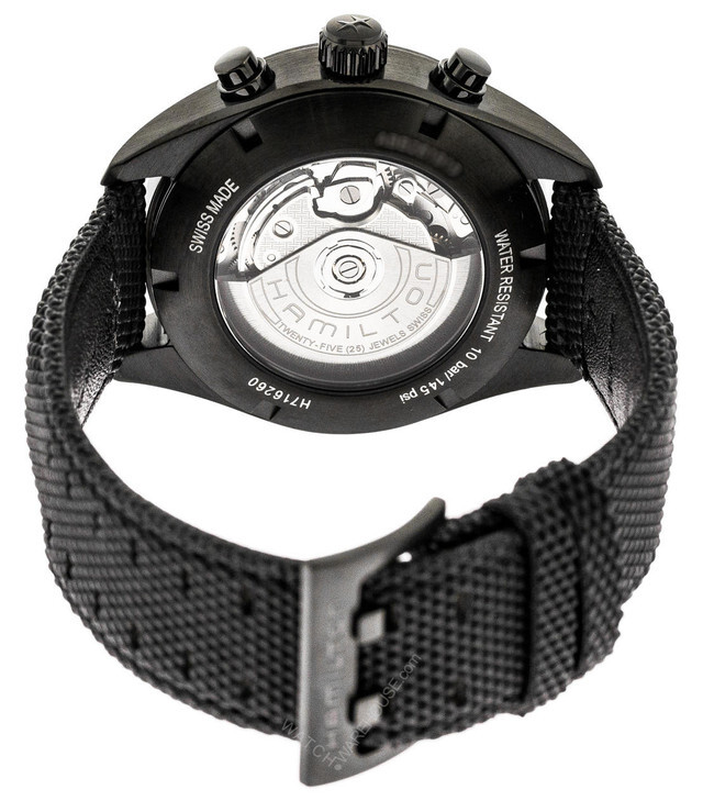 HAMILTON HAMILTON KHAKI FIELD 42MM CHRONOGRAPH AUTO BLK TEXTILE WATCH H71626735