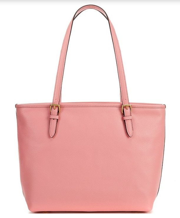 バッグ Coach Pink Pierced C Gallery Tote Bag COACH Pierced C Gallery Tote Bag Leather Suede Pink