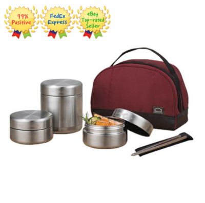 Lock & Lock Vacuum Insulated Stainless-Steel Lunch box with 2 Food Bowls, Bag
