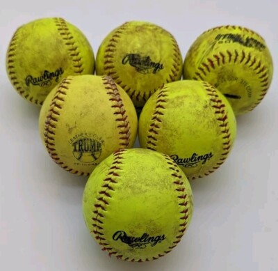 Rawlings & Trump Stote Recreation Practice Softballs Set of 6 Used 11'' Balls.