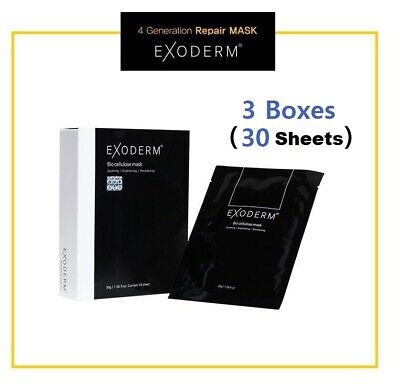 EXODERM Bio Cellulose Mask 3 Boxes (30 Sheets) International EXPRESS Shipping!!!