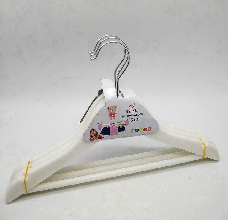 Set 3 Pz Grucce Stampelle Appendiabiti Vestiti Pantaloni Bambini Bianche bal