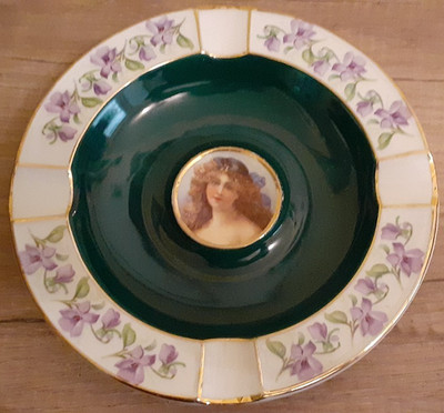 Alter Porzellan-Aschenbecher CICO Bavaria Germany Jugendstil-Motiv