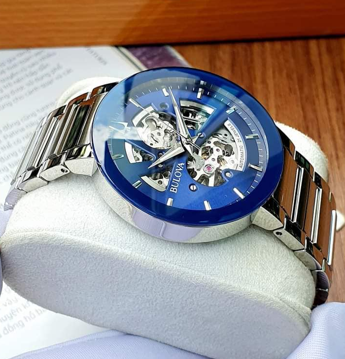 Pre-owned Bulova Futuro Automatic Blue Dial Stainless 96a204 Steel Men's Watch