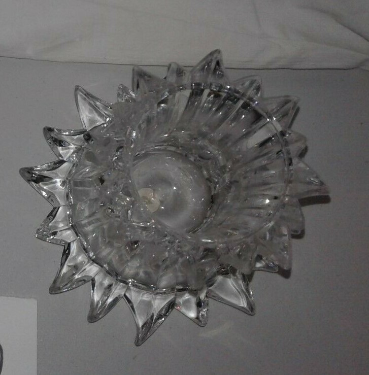 PARTYLITE  Aurora Pillar Candle Holder Retired 24% Lead Crystal  P7378   A