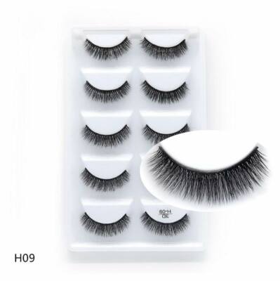 NEW 10/5Pair 3D Mink False Eyelashes Wispy Cross Long Thick Soft Fake Eye Lashes