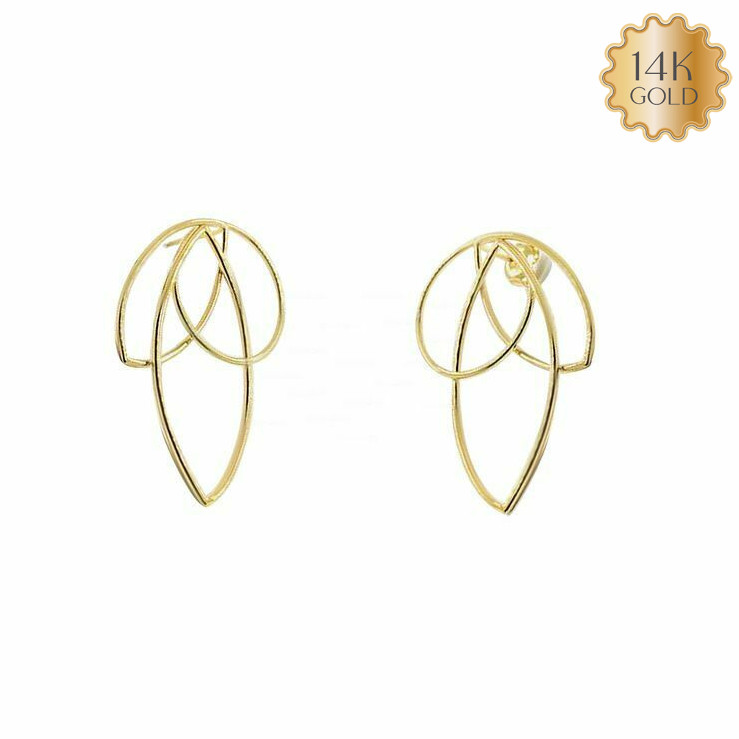 14k Solid Gold -  Maple Leaf Elegant Earrings Gift For Women-Valentine Jewelry G