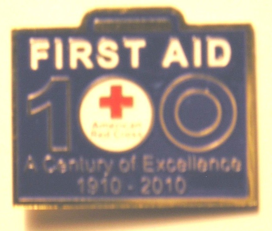 AMERICAN RED CROSS PIN, FIRST AID 100 YEARS, 1910-2010, A Century of Experience