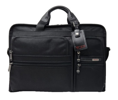 Tumi Compact Large Screen Laptop Brief w/Shoulder Strap * Black Nylon * 263114D4