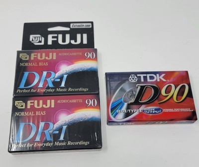 Lot of 2 FUJI DR-I & TDK D 90 Minute Audio Cassette Tapes Type I Normal Bias
