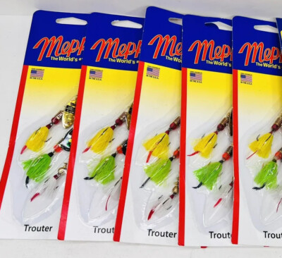 Lot of 5 Packs Mepps Trouter Spinners. (3 Lures In Each)