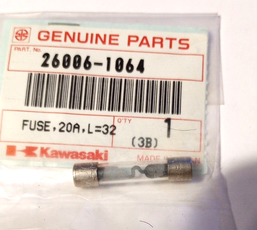 Kawasaki Mule 2510, 2520 Fuse 20 Amp NOS 26006-1064 (L-7143 Kawasaki Mule 2510, 2520 Fuse 20 Amp NOS 26006-1064 (L-7143