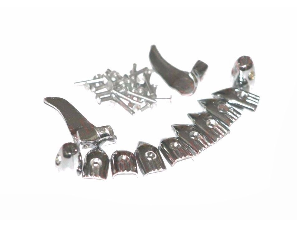  Lambretta Floor End Cap With Rivets Shark Teeth & Leg Shield Clamps  