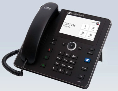 AudioCodes C455HD Phone for Microsoft Teams-C455HDPS-DBW with Power Adapter