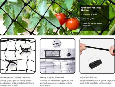 Elastic Trellis Nets Plant Support 60, 80, 100 or 120 cm Max Size Squ Universal image 4