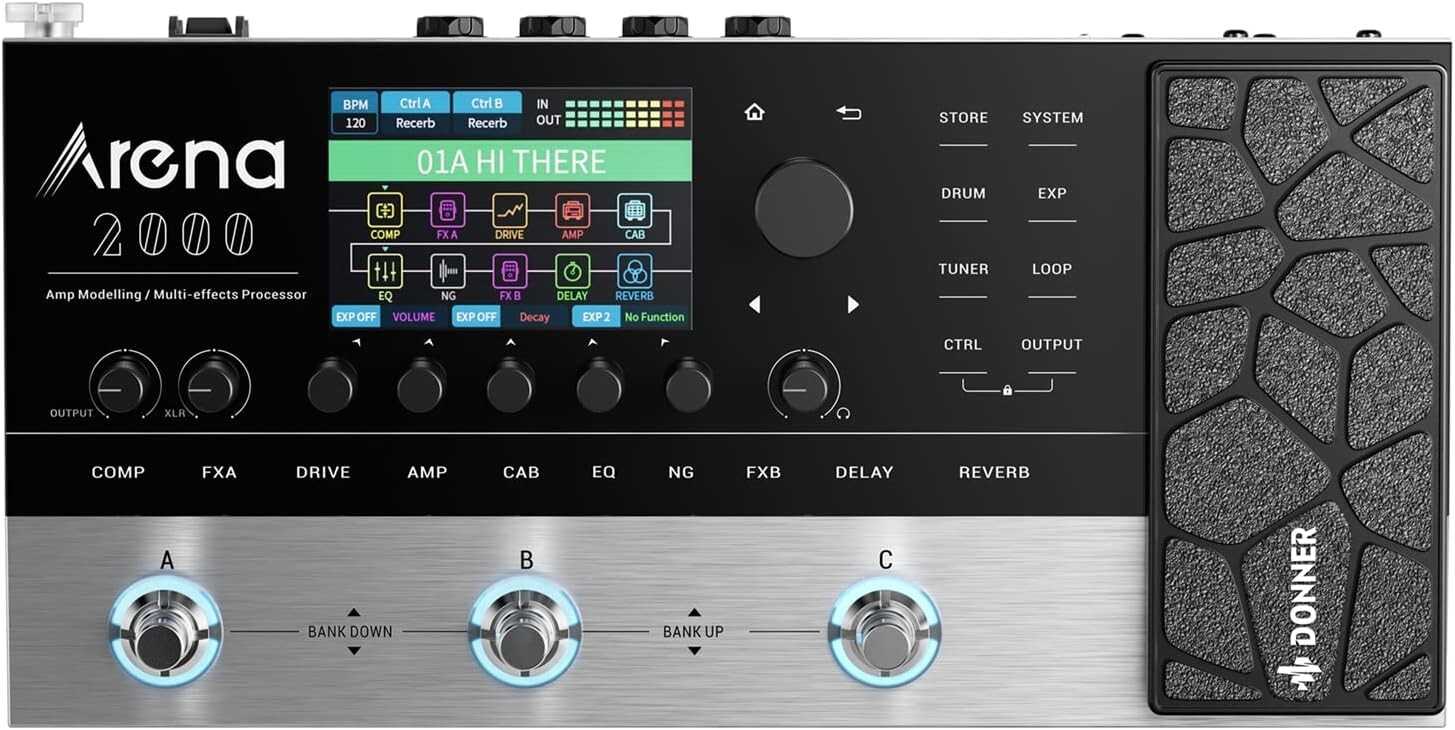 DONNER Arena 2000 マルチエフェクター Donner Arena 2000 Multi-Effect Guitar Pedal AMP Modeling