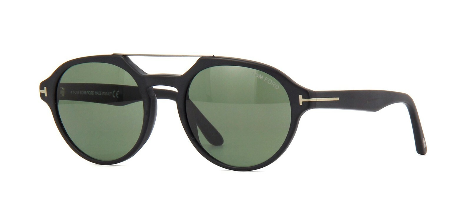 Pre-owned Tom Ford Stan Ft 0696 Matte Black/green (02n E) Sunglasses