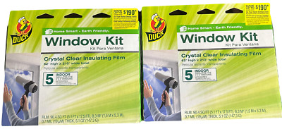 DUCK Crystal Clear indoor Window Shrink Film Kits (10) 3' x 5' WINDOWS
