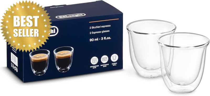 DBWALLESP Sets of 2 Espresso Glasses Pack, Coffee Machine Accessories, 60 Ml, Bo