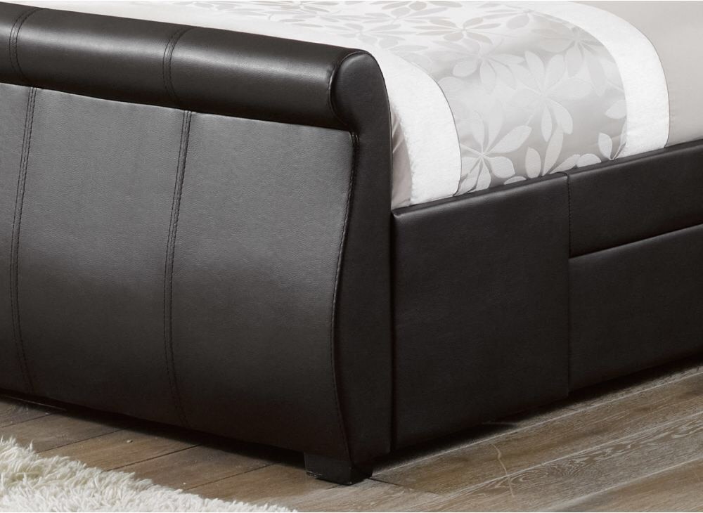 Lucia Brown king size Faux Leather Upholstered Bed Frame in Dereham, Norfolk Gumtree