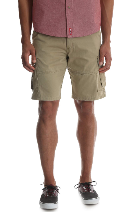 Men's Wrangler Cargo Shorts w/ Stretch Khaki Relaxed Fit Tech Pocket ALL SIZES