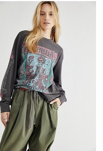 

Топ с длинными рукавами Free People Daydreamer Grateful Dead Oxford Circ, Черный