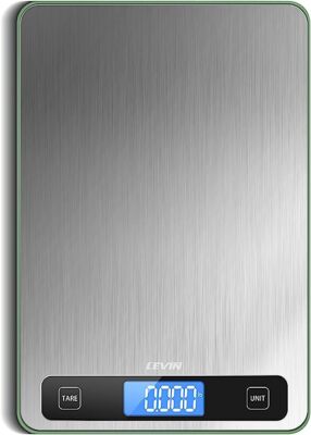 Levin K9H Food Scale 33lb Digital Kitchen Scale-Silver (IL/RT6-19648-K9H-NOB)