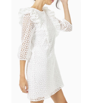Lilly Pulitzer Dress White Size Large NWT $218 Resort Lace Embroidered Bride