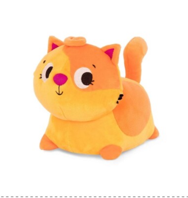 B Toys Interactive Stuffed Animal Cat Wobble n Go -Lolo orange moves & meows!