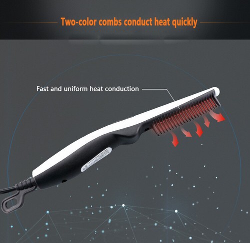 Beard Straightener Brush for Men Ceramic & Ionic Hair Anti-Scald Hot Comb Gift