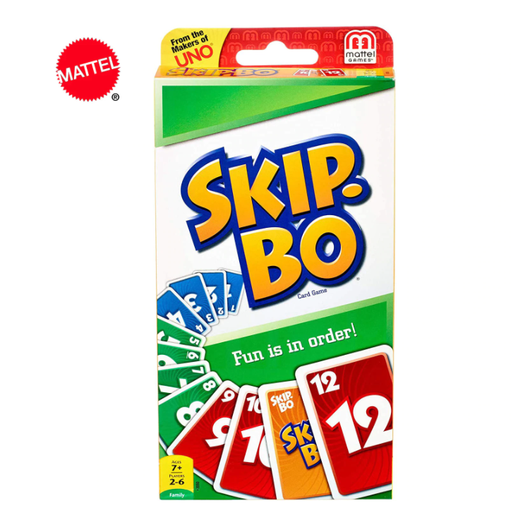 Mattel SKIP-BO  2-6 Spieler ab 7 Jahre ca. 20 min Karten Gesellschaftsspiel Uno