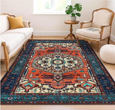 Vintage Boho Area Rug Large Living Room Bedroom Dining Carpet Design Anti-Slip