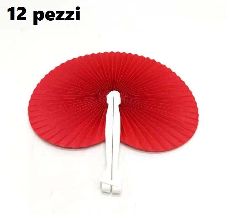 Set 12 Pezzi Ventaglio Rosso Tascabile Feste Matrimonio Caldo Estate bal