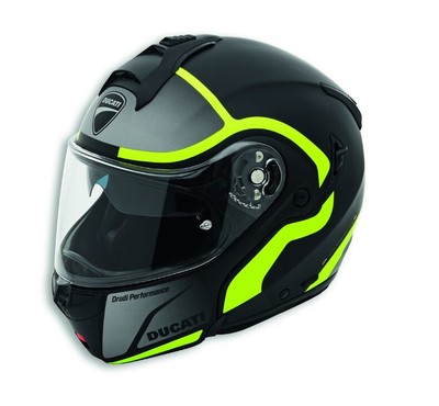 Ducati Nolan X-Lite Horizon Helmet Flip-Up Helmet With Sun Visor Gray Yellow New