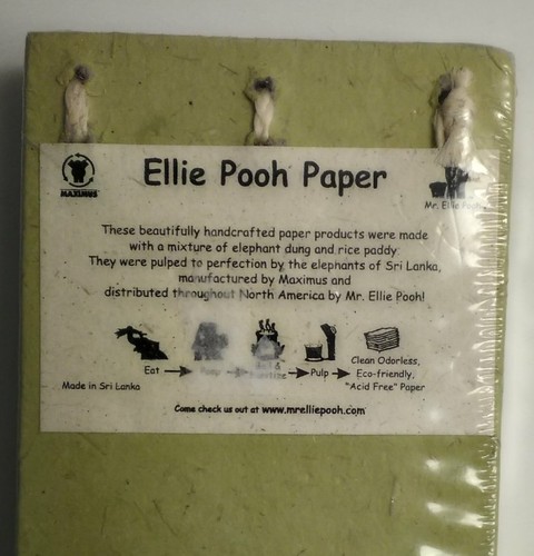 Mr. Ellie Pooh Elephant Dung Paper To-Do-Pad Fair Trade Sri Lanka Yellow
